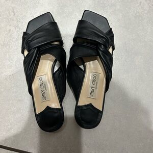 Jimmy Choo Black Leather Sandals